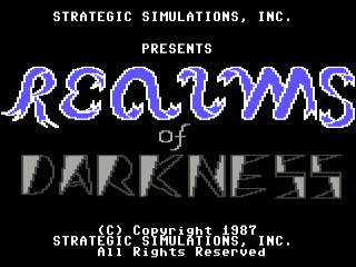Realms Of Darkness title screen for Commodore 64